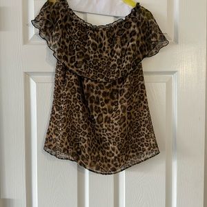 Off the shoulder leopard print top